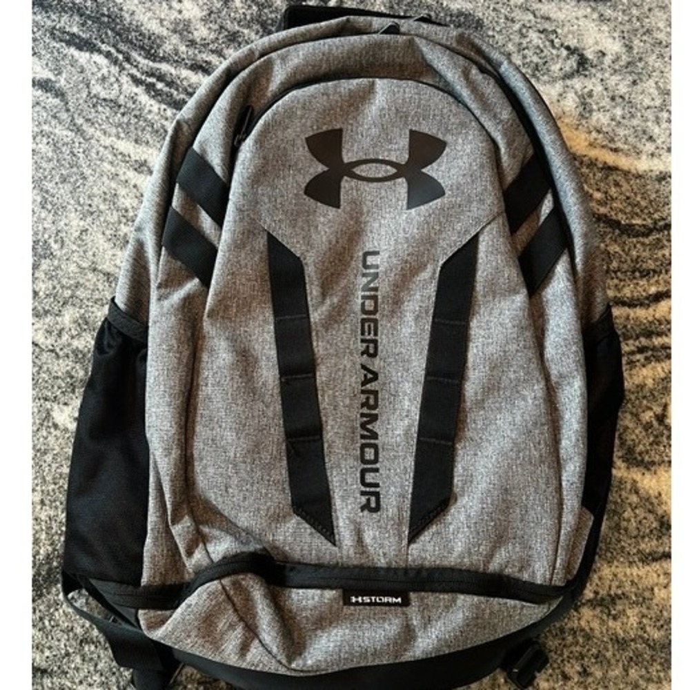 Under Armour Hustle 5.0 Backpack Unisex OSFA Gray Storm Water Resistant Sport